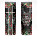 Aotearoa Ngai Tuhoe Skinny Tumbler Maori Tribal Red And Green Paua Shell Pattern