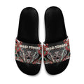 Aotearoa Ngai Tuhoe Slide Sandals Maori Tribal Red And Green Paua Shell Pattern