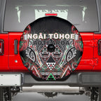 Aotearoa Ngai Tuhoe Spare Tire Cover Maori Tribal Red And Green Paua Shell Pattern