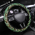 Aotearoa Ngai Tuhoe Steering Wheel Cover Maori Tribal Red And Green Paua Shell Pattern