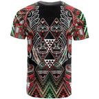 Aotearoa Ngai Tuhoe T Shirt Maori Tribal Red And Green Paua Shell Pattern
