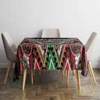 Aotearoa Ngai Tuhoe Tablecloth Maori Tribal Red And Green Paua Shell Pattern