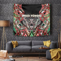 Aotearoa Ngai Tuhoe Tapestry Maori Tribal Red And Green Paua Shell Pattern