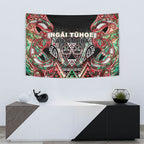Aotearoa Ngai Tuhoe Tapestry Maori Tribal Red And Green Paua Shell Pattern