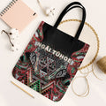 Aotearoa Ngai Tuhoe Tote Bag Maori Tribal Red And Green Paua Shell Pattern