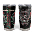 Aotearoa Ngai Tuhoe Tumbler Cup Maori Tribal Red And Green Paua Shell Pattern