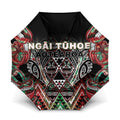 Aotearoa Ngai Tuhoe Umbrella Maori Tribal Red And Green Paua Shell Pattern