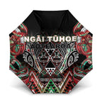 Aotearoa Ngai Tuhoe Umbrella Maori Tribal Red And Green Paua Shell Pattern