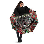 Aotearoa Ngai Tuhoe Umbrella Maori Tribal Red And Green Paua Shell Pattern