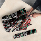 Aotearoa Ngai Tuhoe Umbrella Maori Tribal Red And Green Paua Shell Pattern