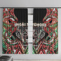 Aotearoa Ngai Tuhoe Window Curtain Maori Tribal Red And Green Paua Shell Pattern