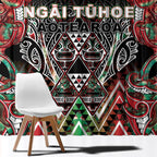 Aotearoa Ngai Tuhoe Window Curtain Maori Tribal Red And Green Paua Shell Pattern