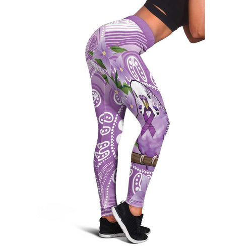 Epilepsy Awareness Budgerigar Australia Leggings Budgie Purple Ribbon Boronia Aboriginal - Aussie Hoodie