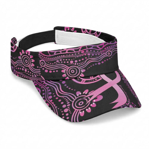 Faith Hope Love Australia Breast Cancer Awareness Sun Visor Cap Pink Ribbon Indigenous