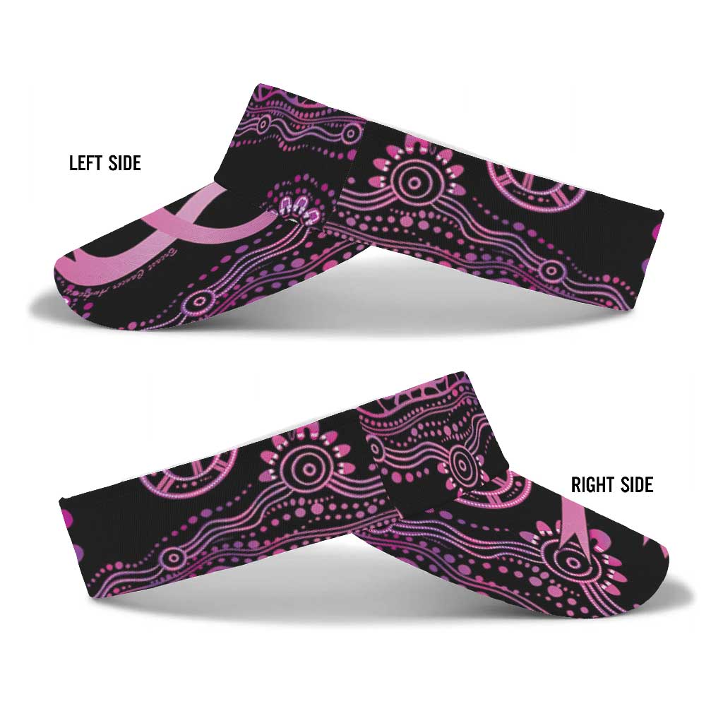 Faith Hope Love Australia Breast Cancer Awareness Sun Visor Cap Pink Ribbon Indigenous