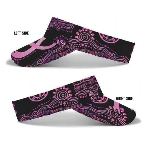 Faith Hope Love Australia Breast Cancer Awareness Sun Visor Cap Pink Ribbon Indigenous