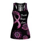 Faith Hope Love Australia Breast Cancer Hollow Tank Top Pink Ribbon Indigenous - Aussie Hoodie