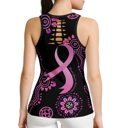 Faith Hope Love Australia Breast Cancer Hollow Tank Top Pink Ribbon Indigenous - Aussie Hoodie
