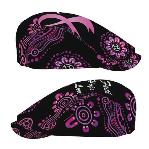 Faith Hope Love Australia Breast Cancer Jeff Hat Pink Ribbon Indigenous - Aussie Hoodie