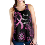 Faith Hope Love Australia Breast Cancer Women Racerback Tank Pink Ribbon Indigenous - Aussie Hoodie