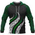 New Zealand Kid Hoodie Green Maori Tribal Tattoo LT03
