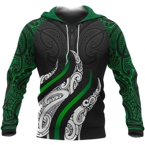 New Zealand Kid Hoodie Green Maori Tribal Tattoo LT03
