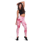 First Nation Aboriginal Dot Arts Leggings Think Pink - Aussie Hoodie