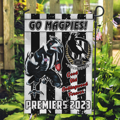 Collingwood Football Flag Premiers 2023 Aboriginal Art Go Magpies LT14