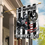 Collingwood Football Flag Premiers 2023 Aboriginal Art Go Magpies LT14
