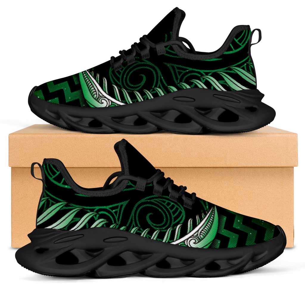 Green Matariki New Zealand Clunky Sneakers Maori Poutama Galaxy Vibes