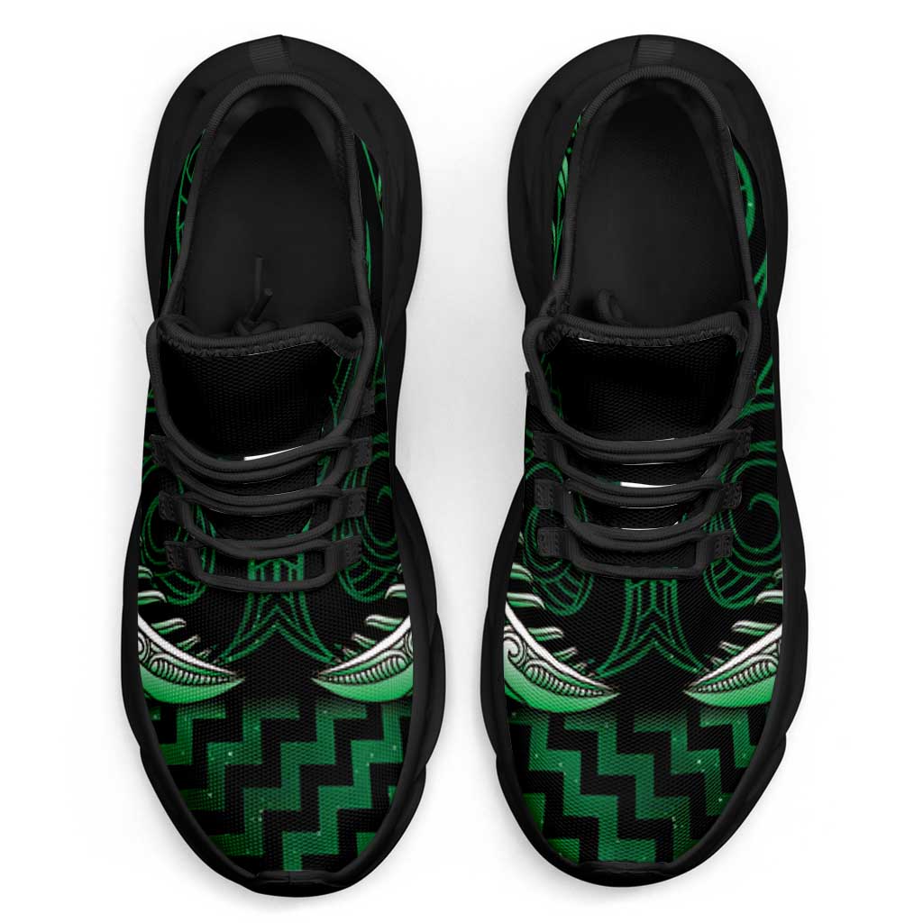 Green Matariki New Zealand Clunky Sneakers Maori Poutama Galaxy Vibes