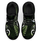 Green New Zealand Clunky Sneakers Aotearoa Silver Fern With Manaia Maori Unique