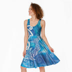 Hammerhead Shark Tattoo New Zealand Midi Dress Maori Galaxy Mangopare Pattern