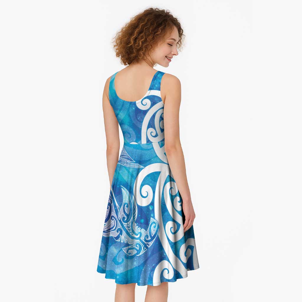 Hammerhead Shark Tattoo New Zealand Midi Dress Maori Galaxy Mangopare Pattern