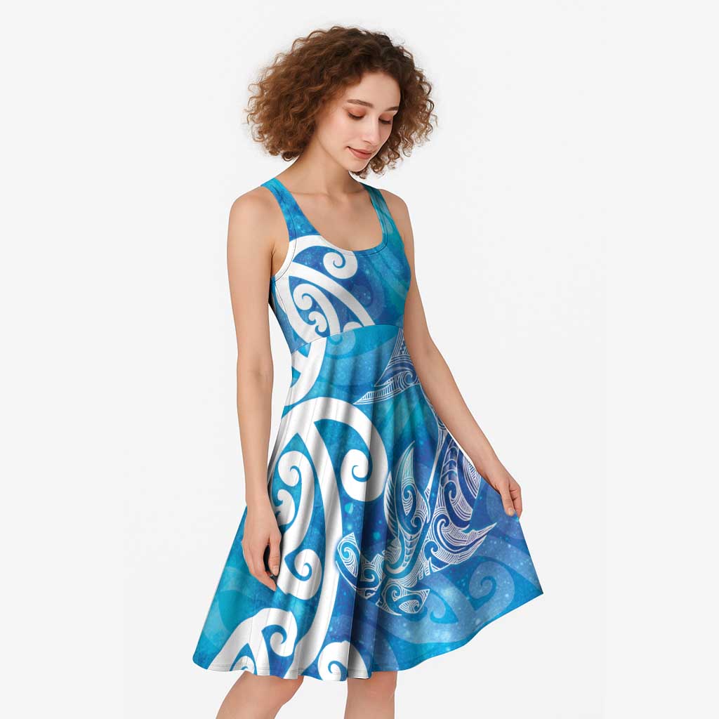 Hammerhead Shark Tattoo New Zealand Midi Dress Maori Galaxy Mangopare Pattern