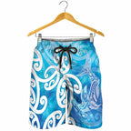 Hammerhead Shark Tattoo New Zealand Shorts for Men Maori Galaxy Mangopare Pattern