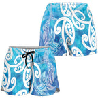 Hammerhead Shark Tattoo New Zealand Shorts for Women Maori Galaxy Mangopare Pattern