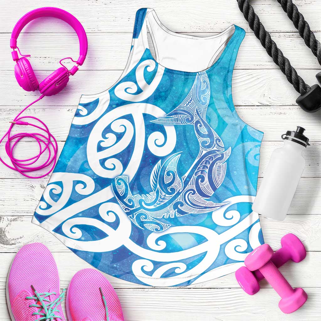 Hammerhead Shark Tattoo New Zealand Women Racerback Tank Maori Galaxy Mangopare Pattern
