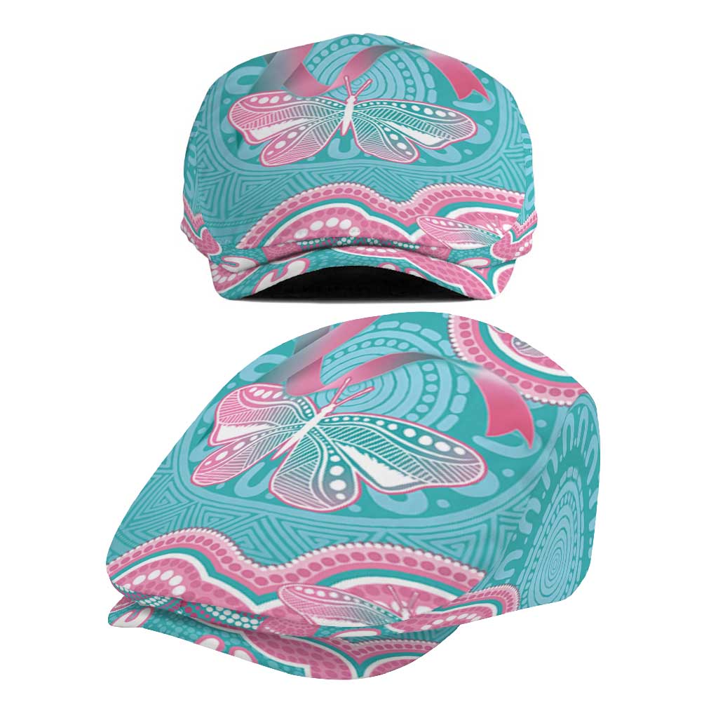 Hereditary And Gynecologic Cancer Awareness Jeff Hat Teal Pink Ribbon Aboriginal Art - Aussie Hoodie