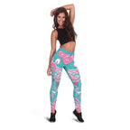 Hereditary And Gynecologic Cancer Awareness Leggings Teal Pink Ribbon Aboriginal Art - Aussie Hoodie