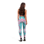 Hereditary And Gynecologic Cancer Awareness Leggings Teal Pink Ribbon Aboriginal Art - Aussie Hoodie