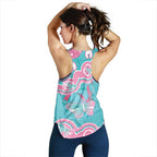 Hereditary And Gynecologic Cancer Awareness Women Racerback Tank Teal Pink Ribbon Aboriginal Art - Aussie Hoodie