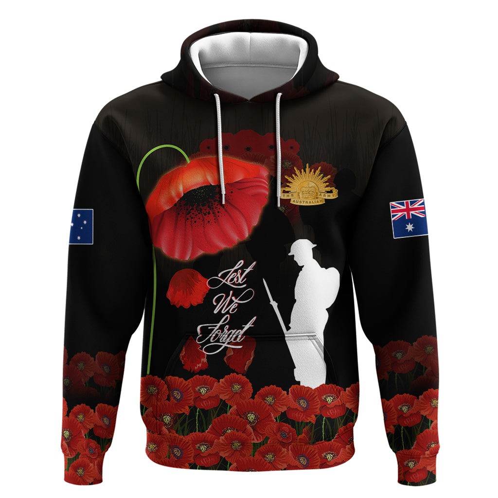 Anzac Hoodie - Remembrance Poppy Flowers