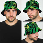 Humpback Whale Matariki New Zealand Bucket Hat NZ Maori Paikea Poutama Luxury Green