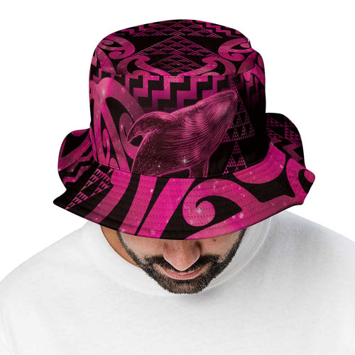 Humpback Whale Matariki New Zealand Bucket Hat NZ Maori Paikea Poutama Luxury Pink