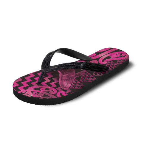 Humpback Whale Matariki New Zealand Flip Flops NZ Maori Paikea Poutama Luxury Pink