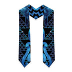 Humpback Whale Matariki New Zealand Graduation Stole NZ Maori Paikea Poutama Luxury Blue