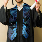 Humpback Whale Matariki New Zealand Graduation Stole NZ Maori Paikea Poutama Luxury Blue LT14