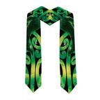 Humpback Whale Matariki New Zealand Graduation Stole NZ Maori Paikea Poutama Luxury Green