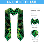 Humpback Whale Matariki New Zealand Graduation Stole NZ Maori Paikea Poutama Luxury Green